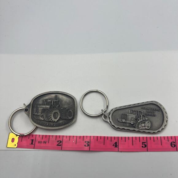 John Deere Waterloo Iowa Tractor Pewter Keychains 9000T & 9520 Series SpecCast - Picture 3 of 8